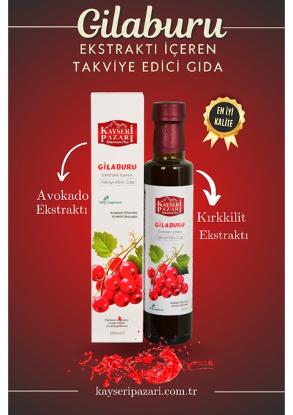 Pazarı Gilaburu Ekstraktı Avokado Kırkkilit Ekstraktı 250 ml