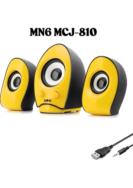 MCJ-810 Bilgisayar HOPARLÖRÜ/10WATT-3D Stereo /2+1 HOPARLÖR-80DB-2+1 Ses Sistemi