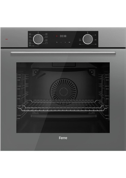 Fryart Gri Cam Ankastre Set D088- LN388 Döküm Izgara Önden Düğmeli Ocak - XE63CPR Fryart