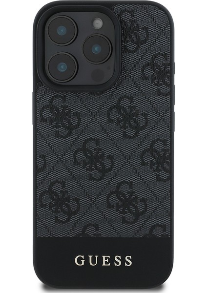 Apple iPhone 16 Pro Kılıf Lisanslı Pu Deri Şerit Logo Dizaynlı Kapak Gri fiyatları