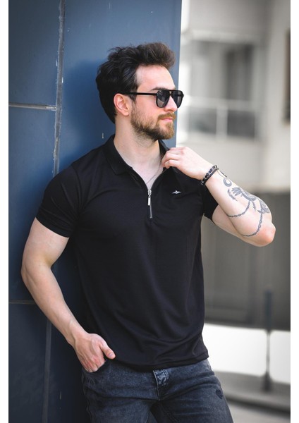 Zack Polo Yaka Petek Kumaş Yarım Fermuarlı Erkek Tshirt fiyatları