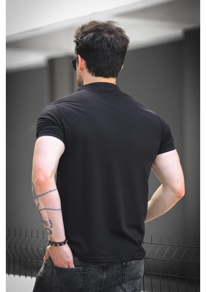 Zack Polo Yaka Petek Kumaş Yarım Fermuarlı Erkek Tshirt modelleri