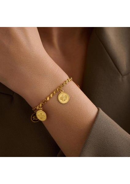 14 Ayar Altın Beş Baskı Tuğralı Halep Bileklik fiyatları