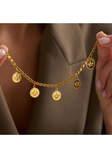 14 Ayar Altın Beş Baskı Tuğralı Halep Bileklik modelleri