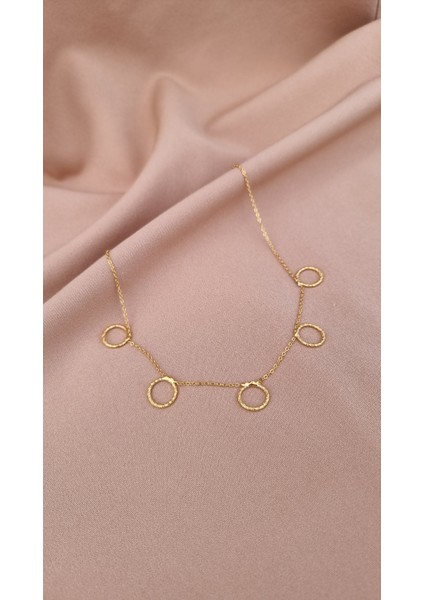 Halkalı Zincirli Çelik Kolye Altın Rengi indirimleri