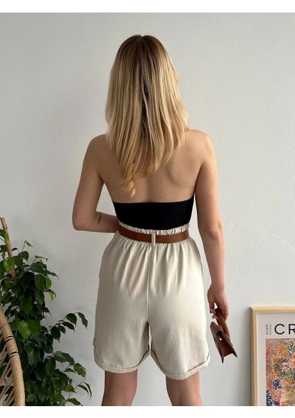 Gabardin Kumaş Şort