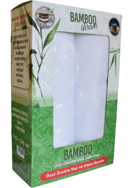 Hac Umre Ihramı Bambu 1250GR Kutulu - Kemer ve Kokusuz Sabun Hediyeli