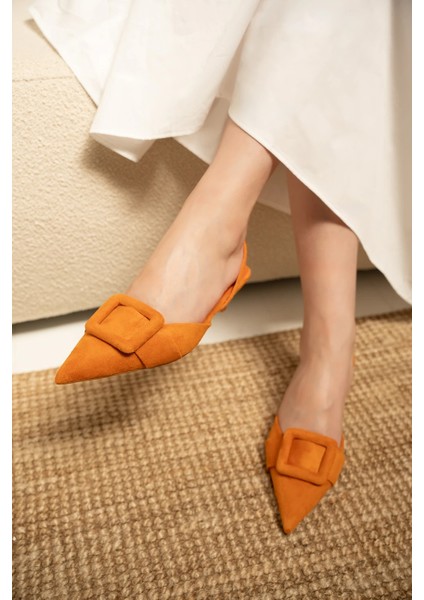 Nicole Turuncu Süet Tokalı Kadıntopuklu Ayakkabı fiyatları