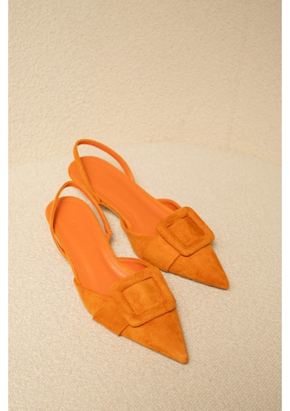 Nicole Turuncu Süet Tokalı Kadıntopuklu Ayakkabı modelleri