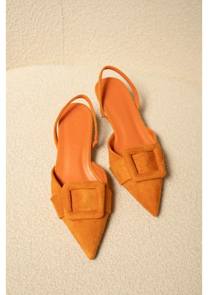 Nicole Turuncu Süet Tokalı Kadıntopuklu Ayakkabı indirimleri