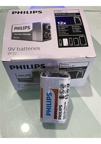 Phılıps Extra Zınc Chlorıde 6F22 9 Volt Pil (12Lİ Paket)