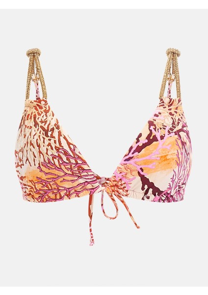 Kadın Pembe Üçgen Bikini Üst (Çıkarılabilir Ped)