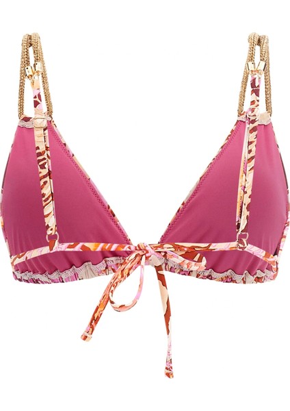 Kadın Pembe Üçgen Bikini Üst (Çıkarılabilir Ped)