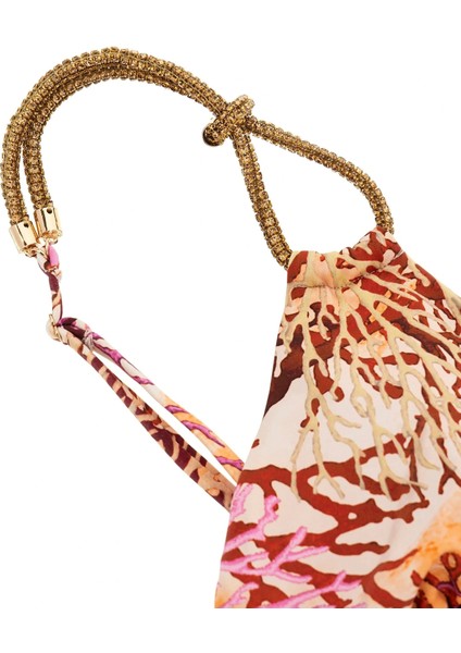 Kadın Pembe Üçgen Bikini Üst (Çıkarılabilir Ped)