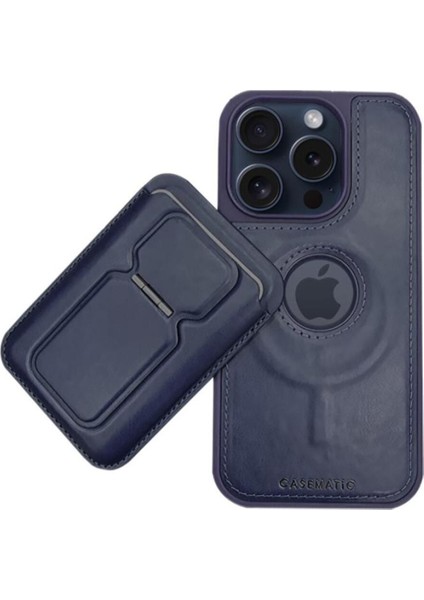 Apple iPhone 14 Pro Için Magsafe Cüzdanlı Mıknatıslı Lüks Deri Kılıf