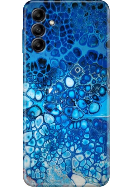Samsung Galaxy A34 Kılıf Tasarım Esnek Silikon Derin Mavi