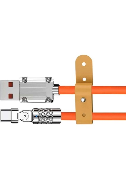 Xiaomi Redmi Note 7 Smc-T 3.1A Süper Hızlı Şarj Üç Katmanlı 180° Döner Başlık Type-C USB Kablo