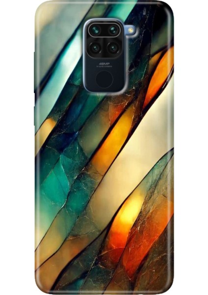 Xiaomi Redmi Note 9 6.53" Kılıf Desenli Tasarım Silikon Flora Mermer