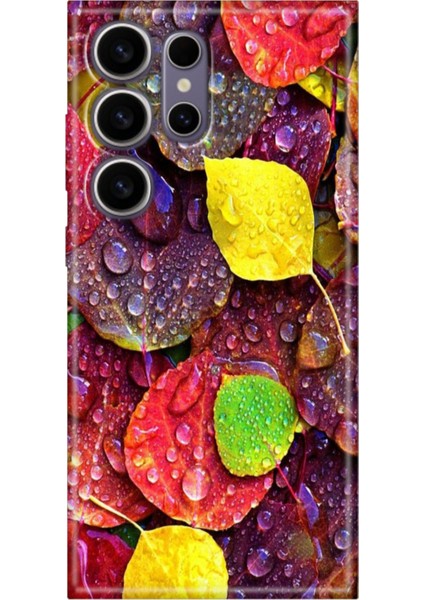 Samsung Galaxy S24 Ultra Kılıf Motifli Renkli Esnek Silikon Sonbahar