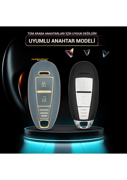 Vitara Swift 2 Buton Smart Nano Desenli Anahtar Kılıfı Mavi