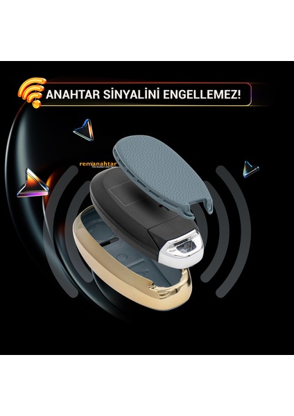 Vitara Swift 2 Buton Smart Nano Desenli Anahtar Kılıfı Mavi