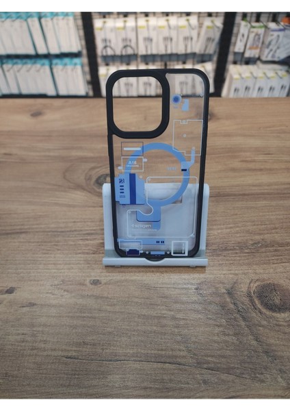 Apple iPhone 14 Promax Uyumlu Güçlü Magsafe Özellikli Siyah Kenarlıklı Içi Şeffaf Desenli Kılıf fiyatları