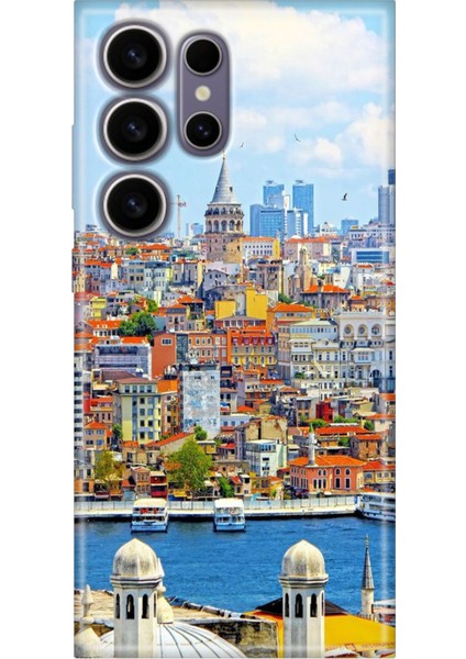 Samsung Galaxy S24 Ultra Kılıf Motifli Renkli Esnek Silikon Istanbul
