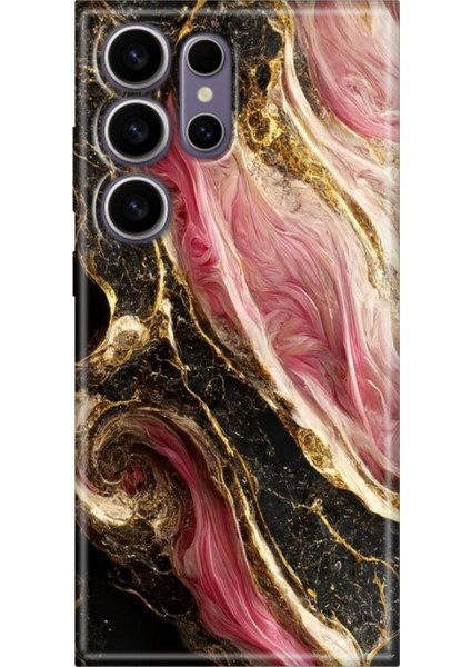 Samsung Galaxy S24 Ultra Kılıf Renkli Esnek Silikon Seattle Mermer