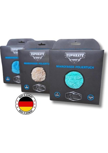 (3 Adet) Euphrate Mikrofiber Oto Kurulama ve Temizlik Alman Tank Bezi 75X55 Cm. 750 Gsm