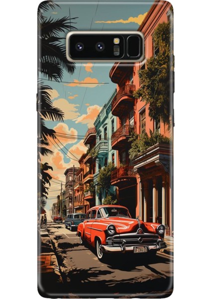 Samsung Galaxy Note 8 Kılıf Renkli Temalı Note8 Silikon Küba