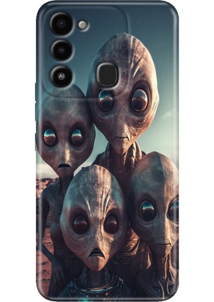 Spark 8c Kılıf Renkli Temalı Tecno 8c Silikon Ufo