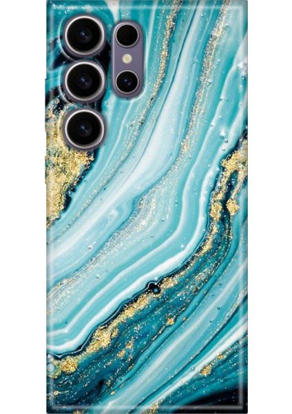 Samsung Galaxy S24 Ultra Kılıf Motifli Renkli Esnek Silikon Simli Taş