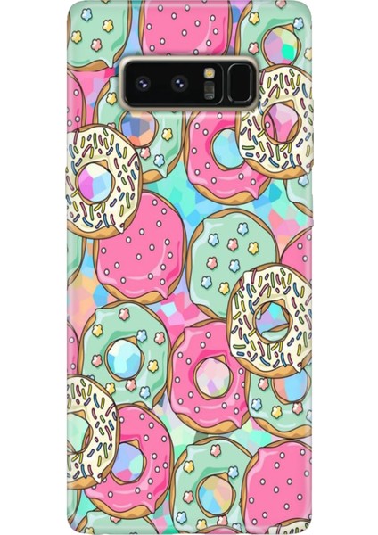Samsung Galaxy Note 8 Kılıf Renkli Temalı Note8 Silikon Donut