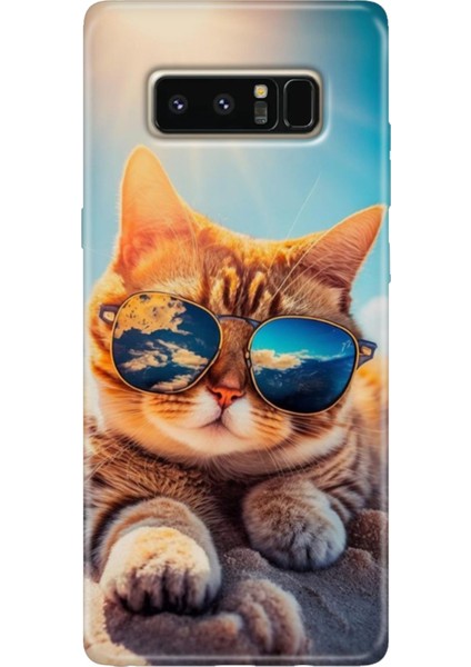 Samsung Galaxy Note 8 Kılıf Renkli Temalı Note8 Silikon Cat