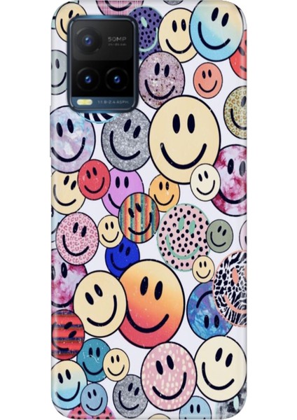 Vivo Y21S Uyumlu Kapak Kılıf Desenli Kapak Renkli Tpu Uv Emojix