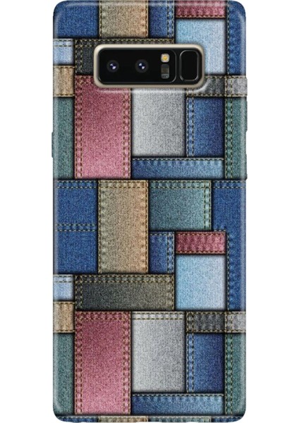 Samsung Galaxy Note 8 Kılıf Renkli Temalı Note8 Silikon Jean Pattern