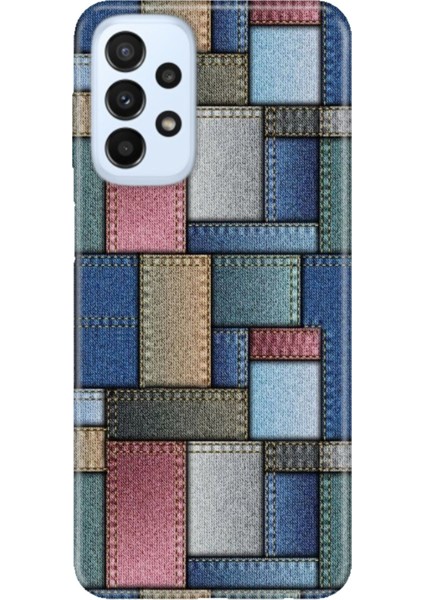 Samsung Galaxy A33 Uyumlu Kılıf Silikon Tasarım Stok Jean Pattern