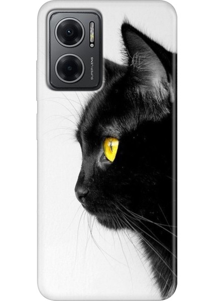 Xiaomi Redmi Note 11E Kılıf Desenli Design Silikon Kedi Bakışı