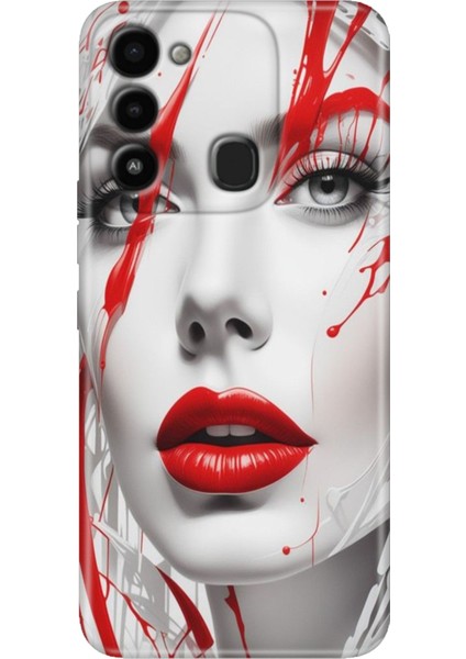 Spark 8c Kılıf Renkli Temalı Tecno 8c Silikon Lady