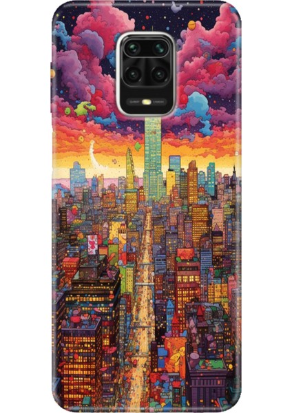 Xiaomi Redmi Note 9 Pro - 9s Kılıf Renkli Esnek Silikon Retro Newyork