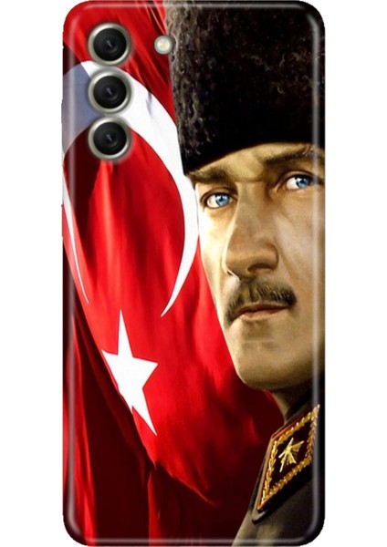 Samsung Galaxy S21 Fe Kılıf Desenli Kapak Renkli Tpu Uv Mustafa Kemal