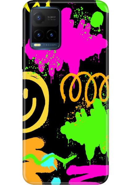Vivo Y21S Uyumlu Kapak Kılıf Desenli Kapak Renkli Tpu Uv Smile