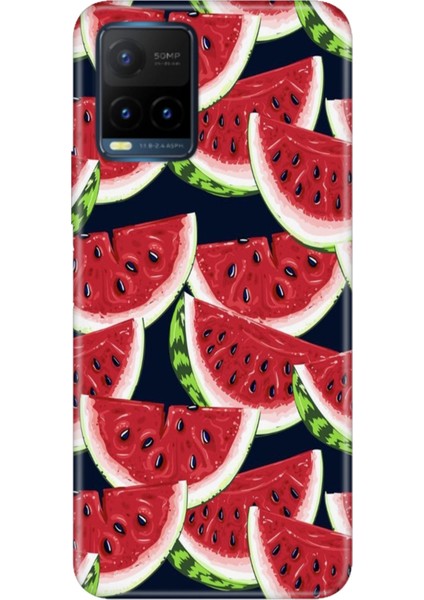 Vivo Y21S Uyumlu Kapak Kılıf Desenli Kapak Renkli Tpu Uv Karpuz