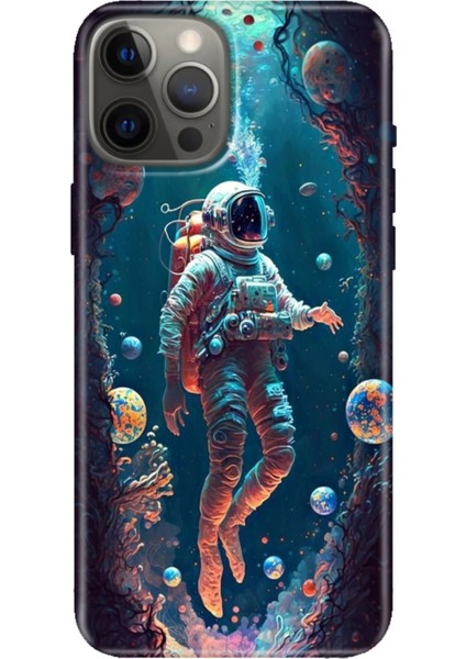 Apple iPhone 12 Pro Kılıf Tasarım Baskılı Silikon Astronot