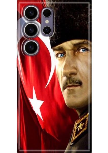Samsung Galaxy S24 Ultra Kılıf Renkli Esnek Silikon Mustafa Kemal