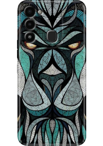 Spark 8c Kılıf Renkli Temalı Tecno 8c Silikon Lion Mandala