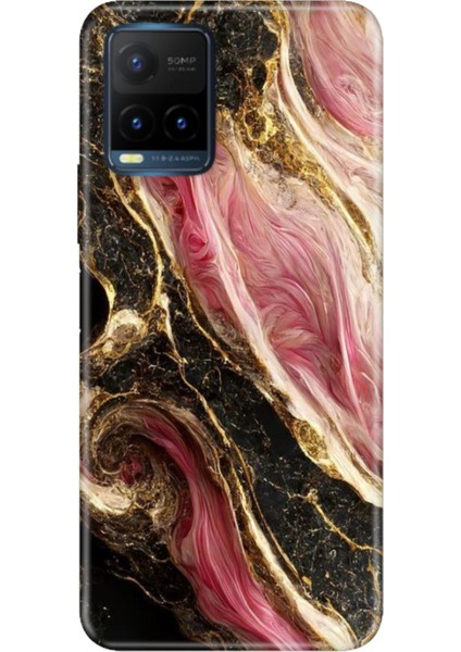 Vivo Y21S Uyumlu Kapak Kılıf Desenli Kapak Renkli Tpu Uv Seattle Mermer