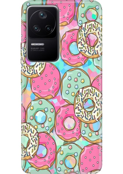 F4 Kapak Kılıf Poco F4 Desenli Kapak Renkli Ermer Donut