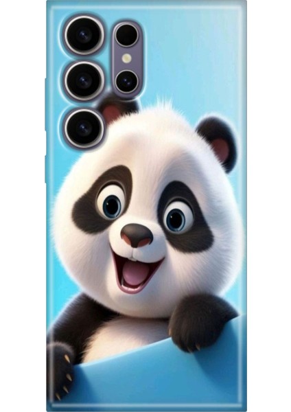 Samsung Galaxy S24 Ultra Kılıf Renkli Esnek Silikon Panda