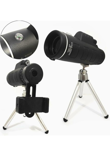 OR-1000 50X60 Monoküler Dürbün – Telefon ve Tripod Uyumu